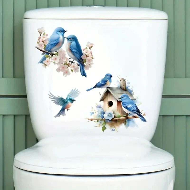 Blue Bird Nest Wall Sticker Decor