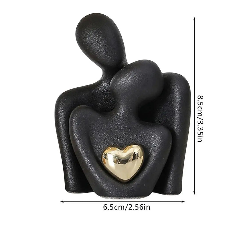 Ceramic Couple Hugging Figurine Sculpture