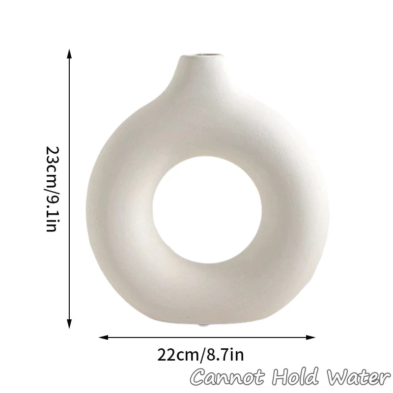 Imitation Ceramic White Vase Decor