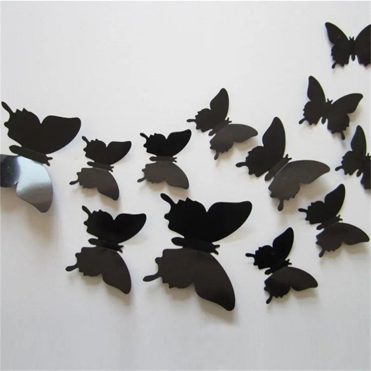 12pcs 3D Butterfly Mirror Stickers