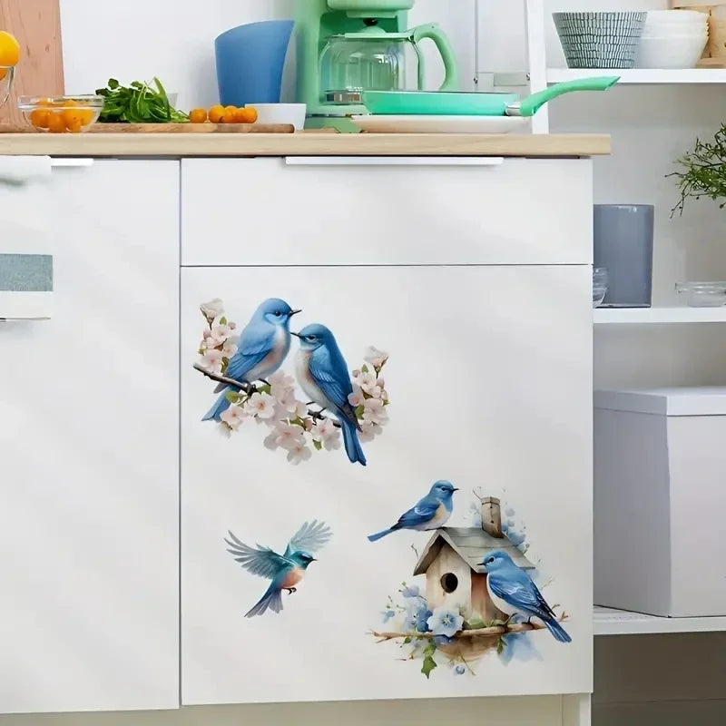 Blue Bird Nest Wall Sticker Decor