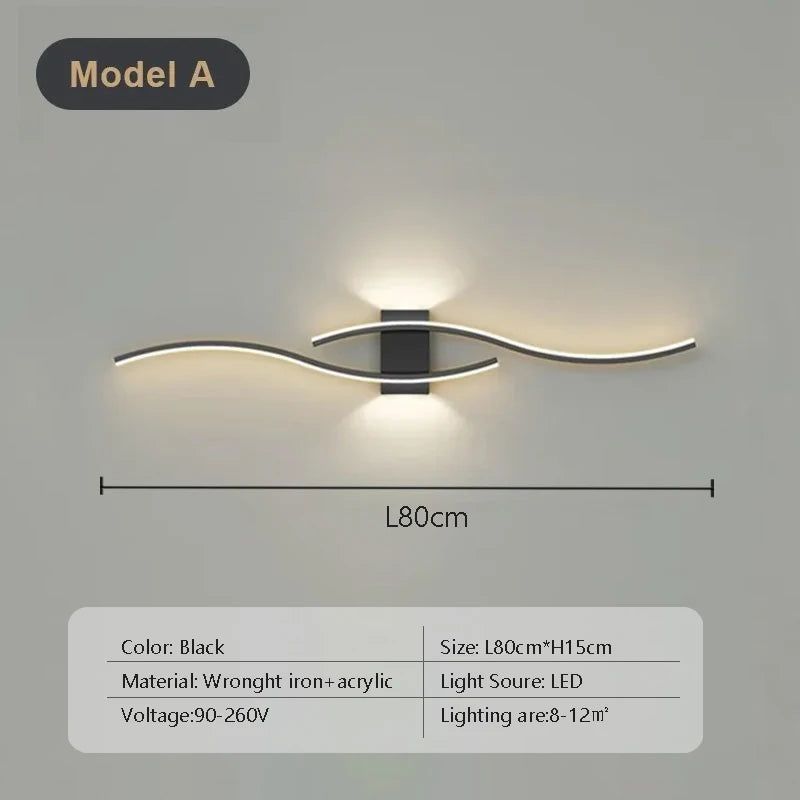 Modern LED Curve Wall Lamp