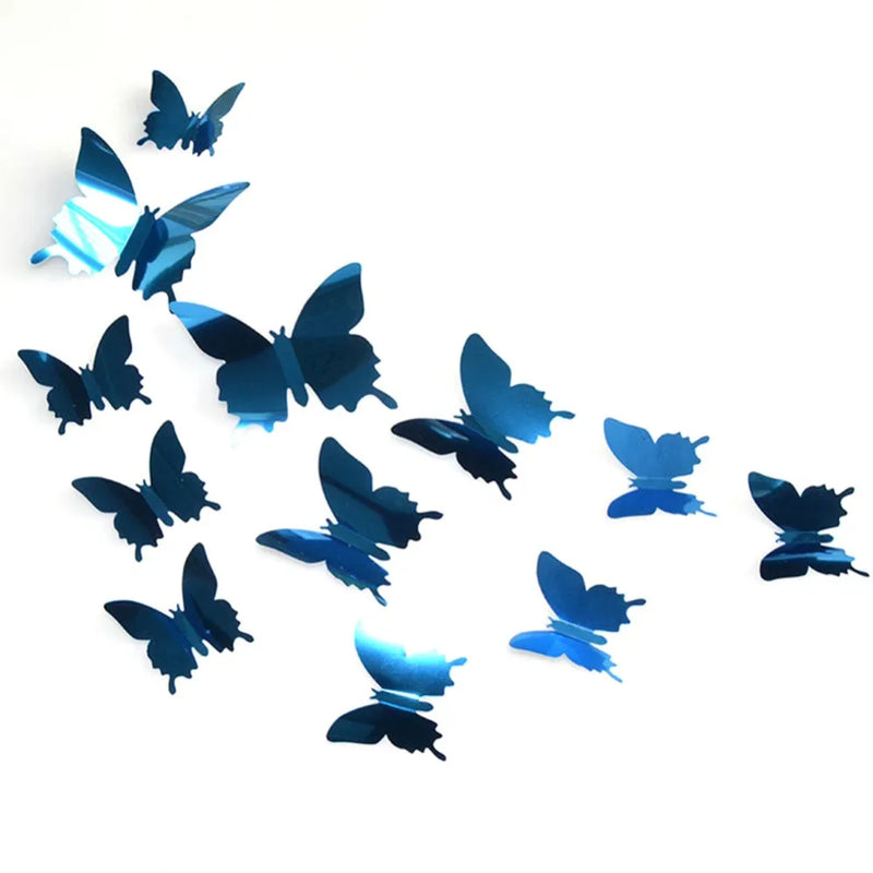 12pcs 3D Butterfly Mirror Stickers