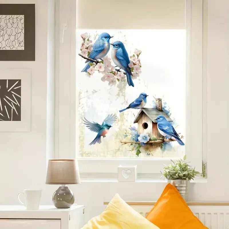 Blue Bird Nest Wall Sticker Decor