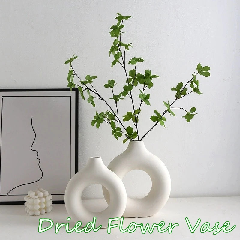 Imitation Ceramic White Vase Decor