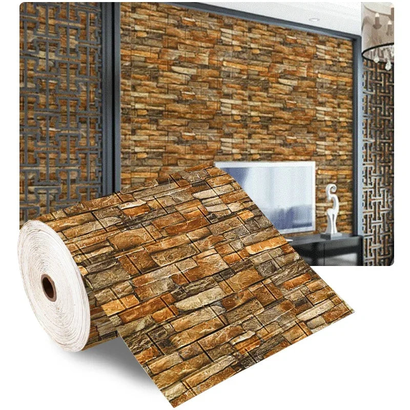 3D Foam Brick Marble Wallpaper