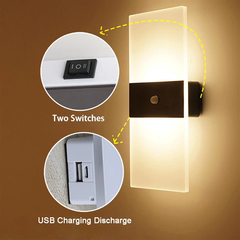 USB Rechargeable Motion Sensor Wall Lamp