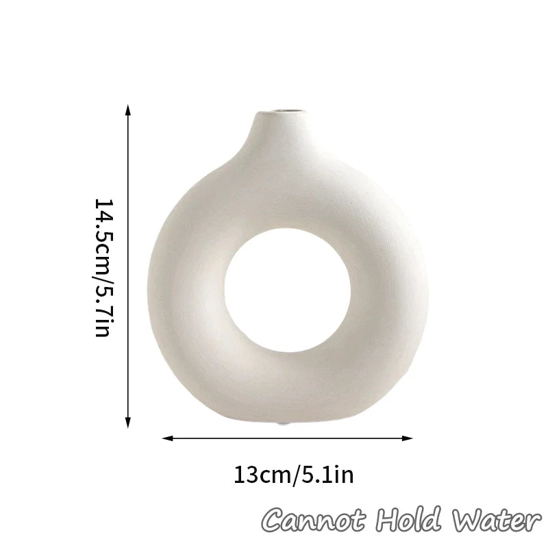 Imitation Ceramic White Vase Decor