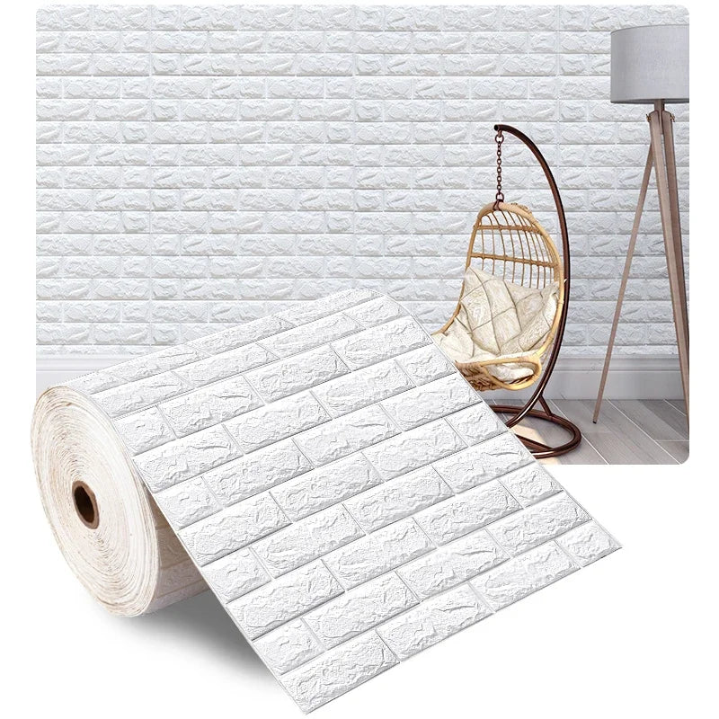 3D Foam Brick Marble Wallpaper