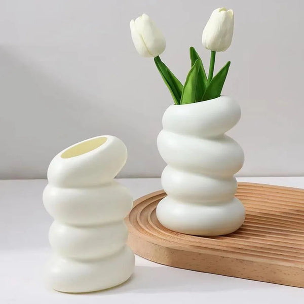 1PC Spiral White Plastic Vase