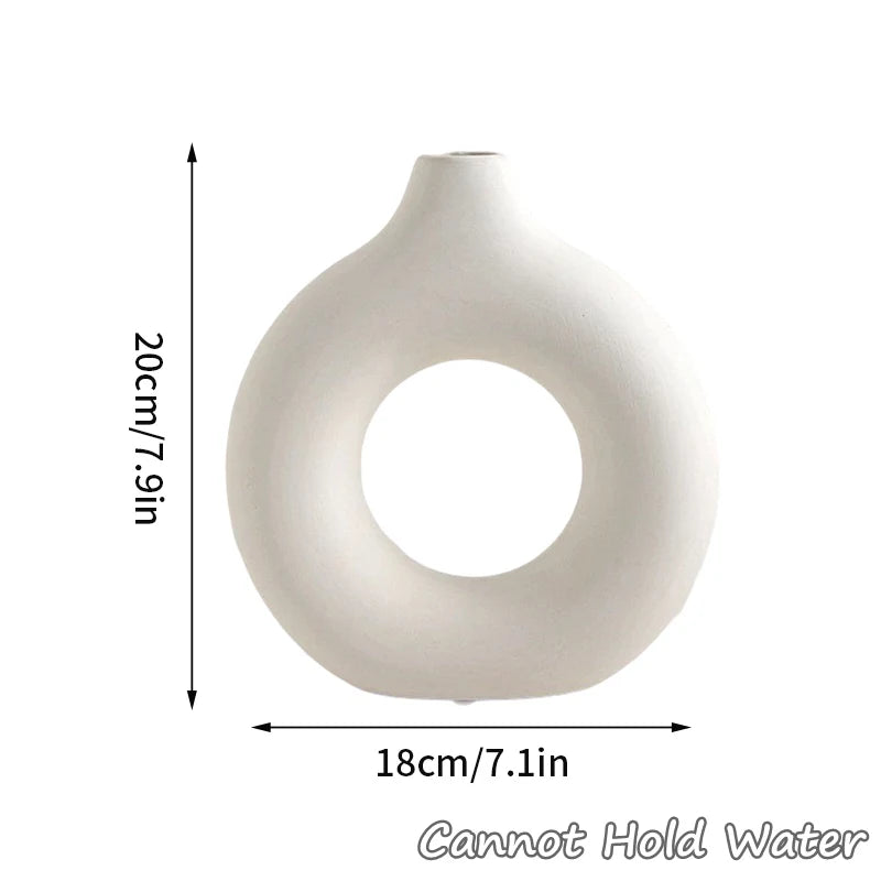 Imitation Ceramic White Vase Decor