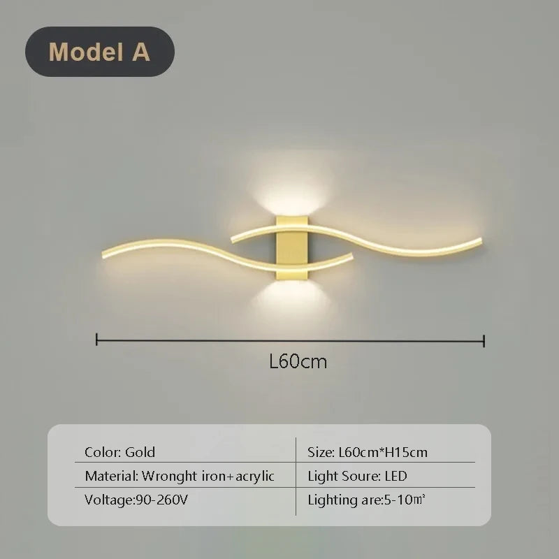 Modern LED Curve Wall Lamp