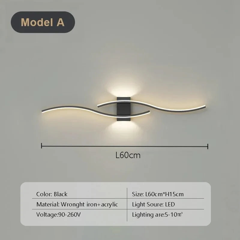 Modern LED Curve Wall Lamp